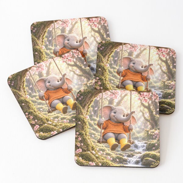 Item preview, Elephant on a Swing in Spring Forest designed and sold by Maria Dryfhout.