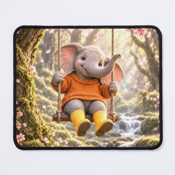 Item preview, Elephant on a Swing in Spring Forest designed and sold by Maria Dryfhout.