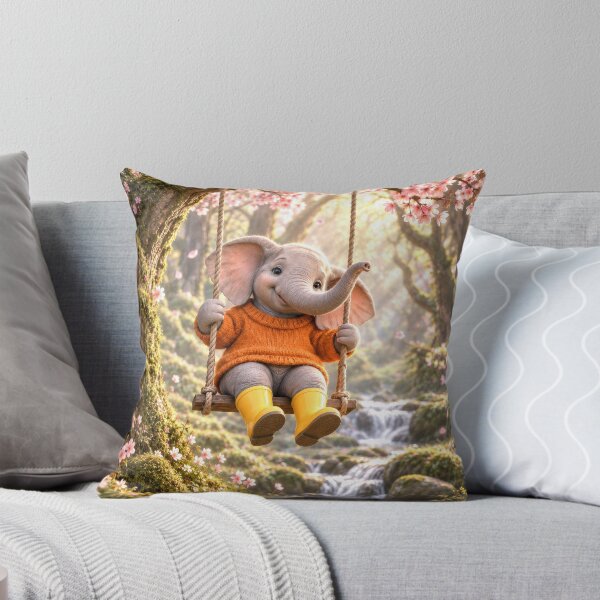 Item preview, Elephant on a Swing in Spring Forest designed and sold by Maria Dryfhout.