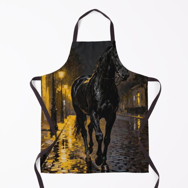 Item preview, Black Horse in Rainy Night City designed and sold by KAMOCHI Art.