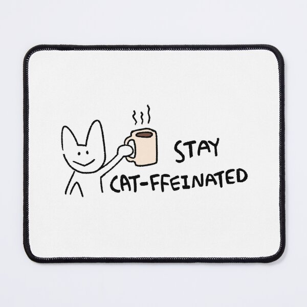Item preview, Funny Cat Sticker | STAY CAT-FFEINATED | Coffee Cat Illustration | Cute Cat Art | Whimsical Cat Humor designed and sold by lazydayz16.