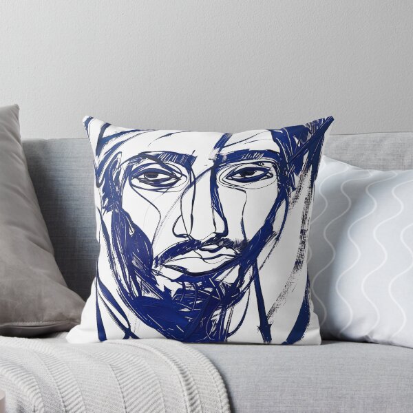 Item preview, Djiboutian man, portrait - Blue Abstract Art designed and sold by shadow-bloom.