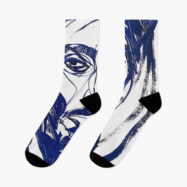 Item preview, Djiboutian man, portrait - Blue Abstract Art designed and sold by shadow-bloom.
