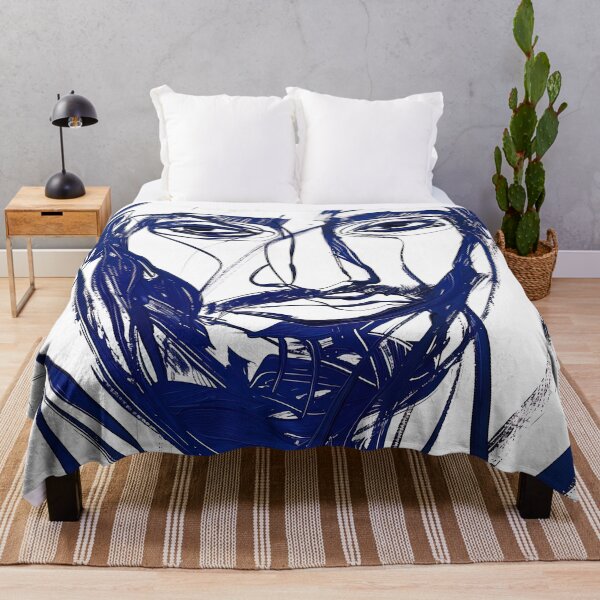 Item preview, Djiboutian man, portrait - Blue Abstract Art designed and sold by shadow-bloom.