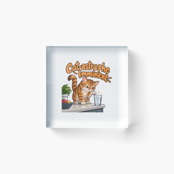 Item preview, Cat-astrophe Imminent – Funny Cat Pun Design designed and sold by Pop, Culture and Stuff.
