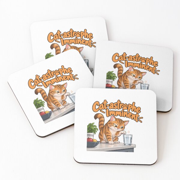 Item preview, Cat-astrophe Imminent – Funny Cat Pun Design designed and sold by Pop, Culture and Stuff.