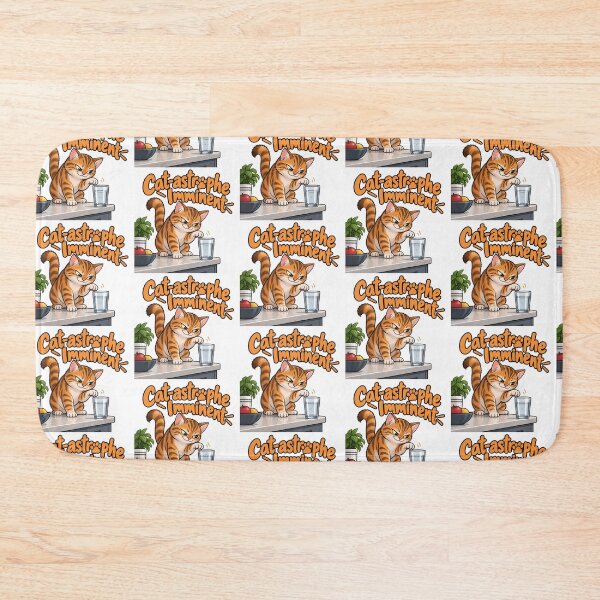 Item preview, Cat-astrophe Imminent – Funny Cat Pun Design designed and sold by Pop, Culture and Stuff.