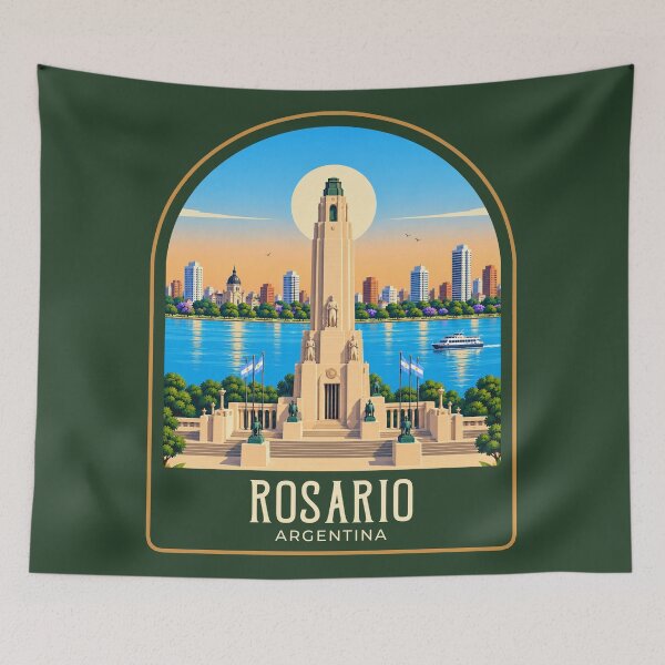 Item preview, Ilustración de viaje vintage de Rosario designed and sold by HomeLivingCo.