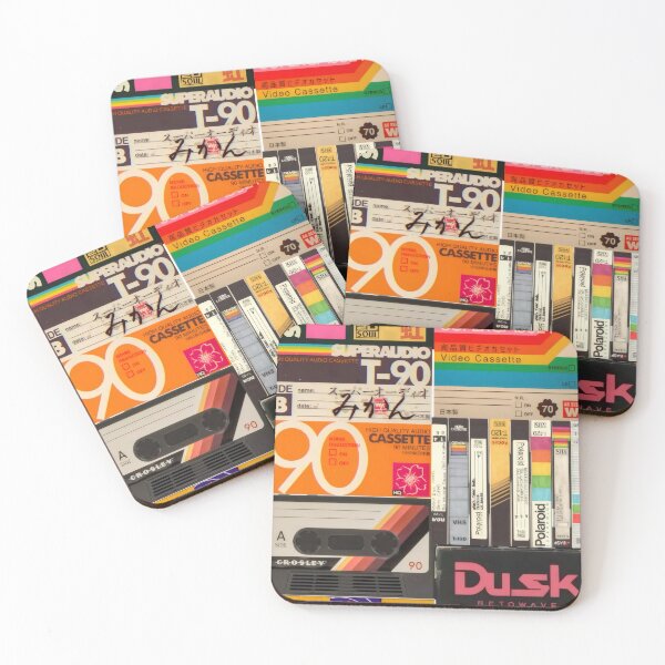 Item preview, Vintage Retro Cassette Tape & VHS Media Collage Poster designed and sold by Billy Morfo™.