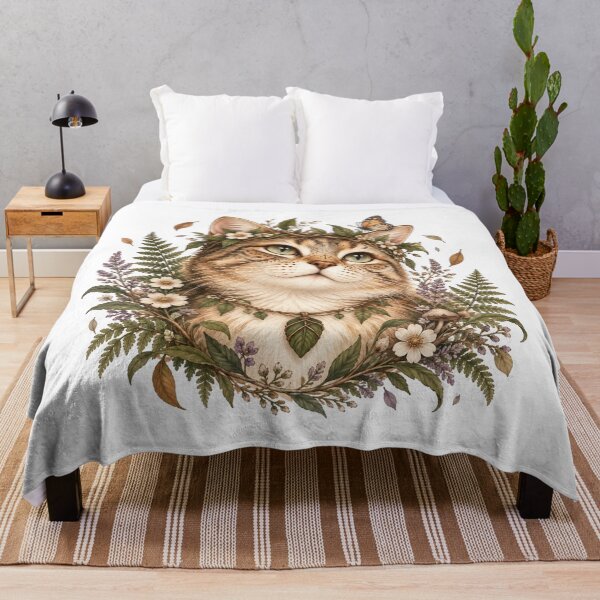 Item preview, Enchanted Forest Cat with Flower Crown designed and sold by CanArtVision.
