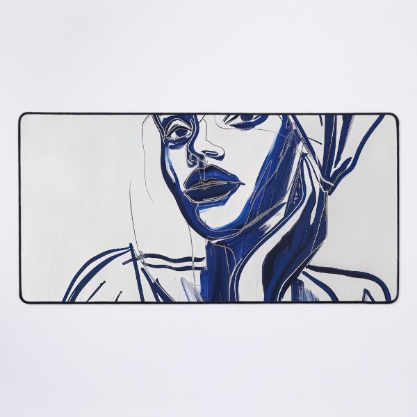 Item preview, Djiboutian woman, portrait - Blue Abstract Art designed and sold by shadow-bloom.