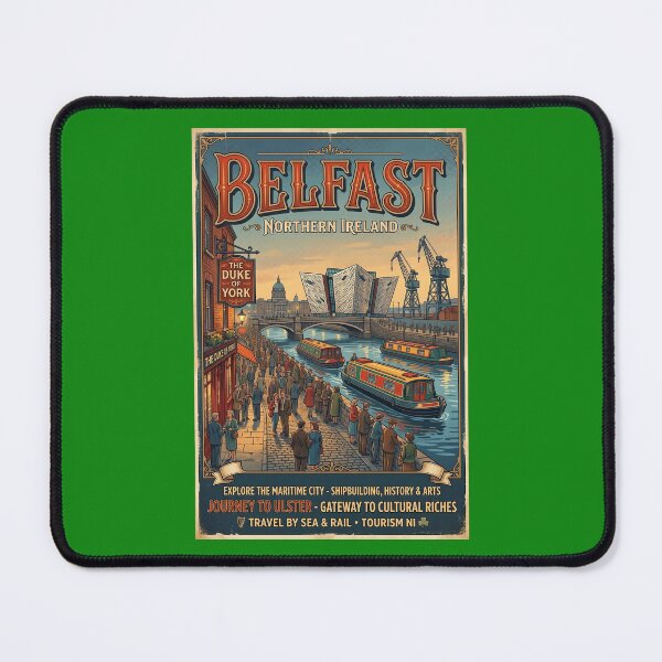 Item preview, Belfast, Northern Ireland Travel Poster designed and sold by ArtworkNorth.