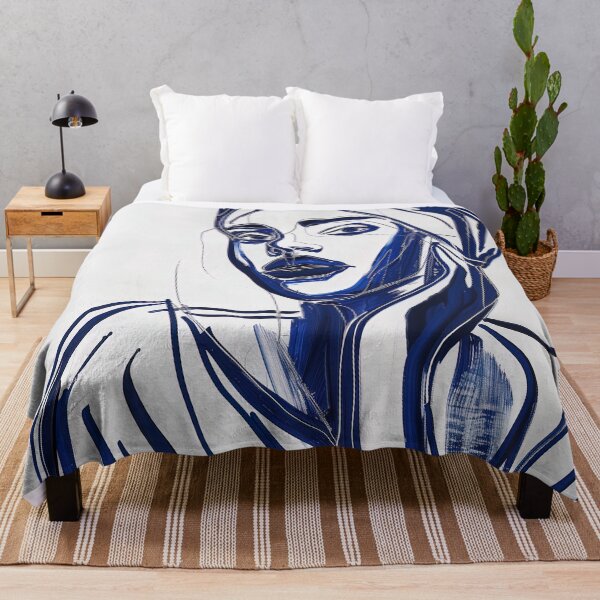 Item preview, Djiboutian woman, portrait - Blue Abstract Art designed and sold by shadow-bloom.