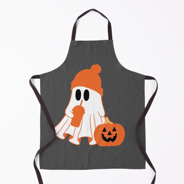 Item preview, Cute Ghost Drinking Iced Coffee holding Pumpkin Halloween Illustration designed and sold by VisionaryEriola.
