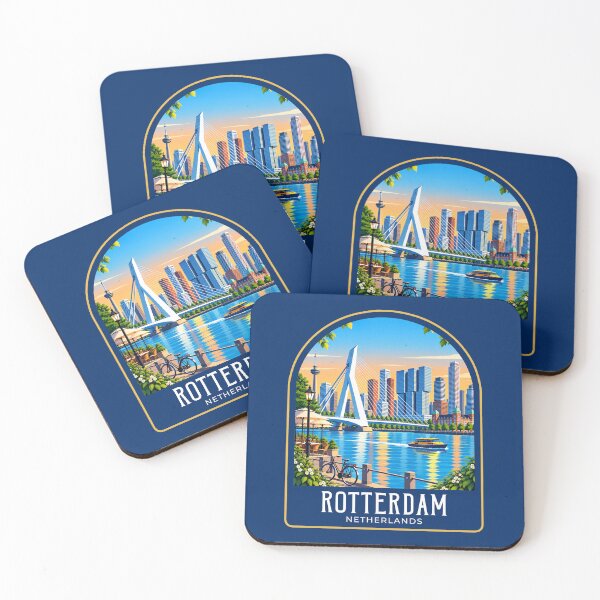 Item preview, Rotterdam Vintage Travel Illustration designed and sold by HomeLivingCo.
