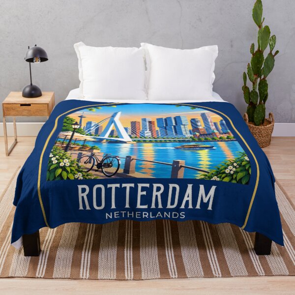 Item preview, Rotterdam Vintage Travel Illustration designed and sold by HomeLivingCo.