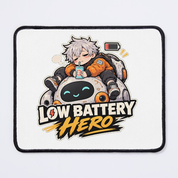 Item preview, Low Battery Hero - Sleepy Anime Mecha Pilot designed and sold by AcruxUltra.