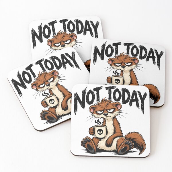 Item preview, Not Today Grumpy Weasel Coffee designed and sold by Weasel Graphix.