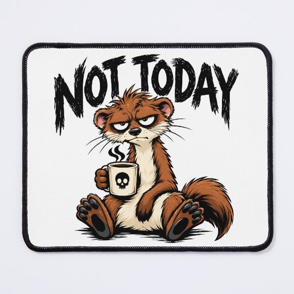 Item preview, Not Today Grumpy Weasel Coffee designed and sold by Weasel Graphix.