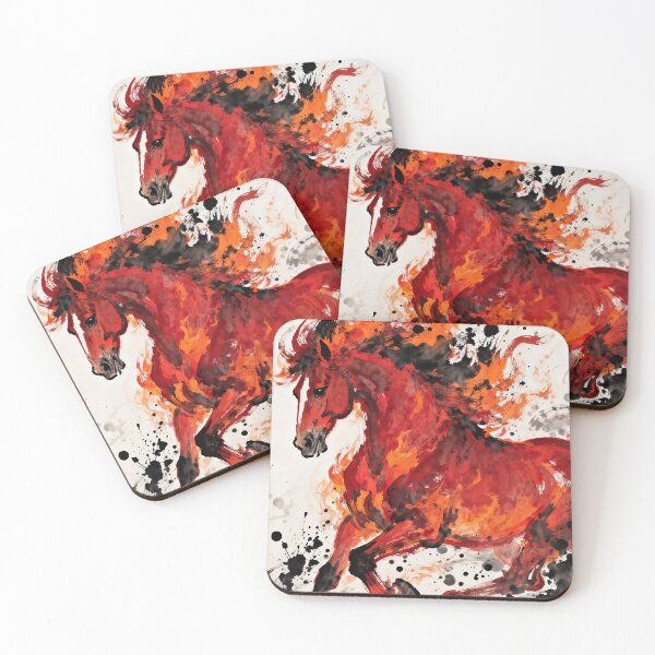 Item preview, Red Ink Splatter Horse designed and sold by KAMOCHI Art.