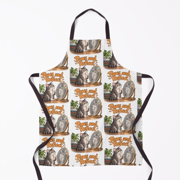 Item preview, Paws and Reflect – Thoughtful Cat Pun Design designed and sold by Pop, Culture and Stuff.