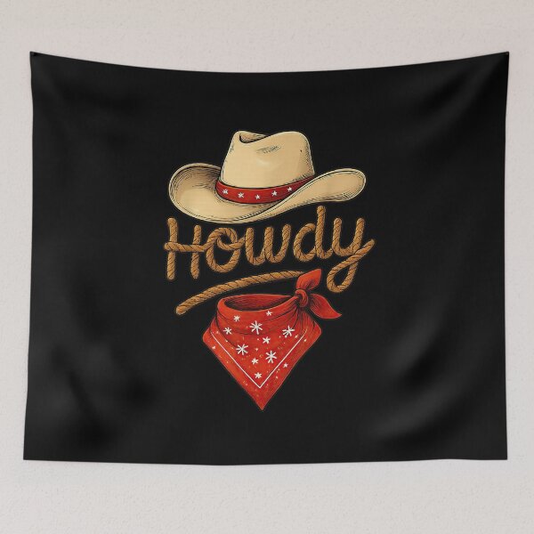 Item preview, Howdy Cowboy Hat Red Bandana Western Country Retro Shirt    designed and sold by Jessartsao.