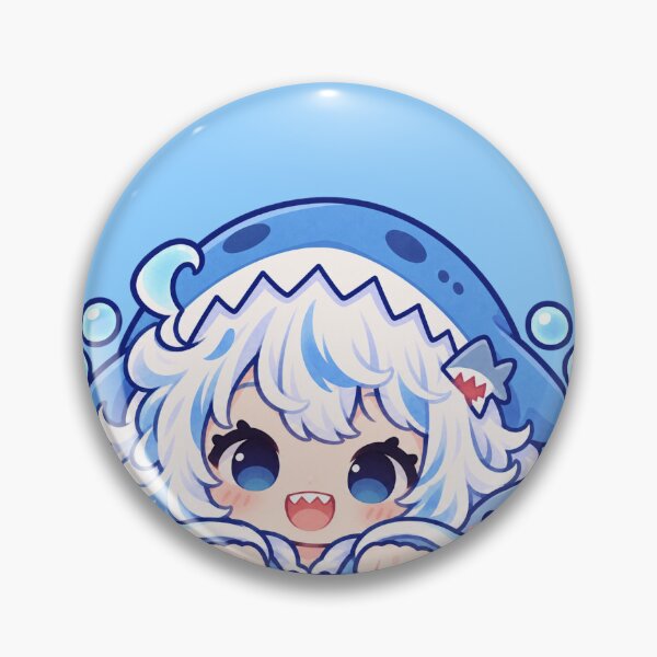 Item preview, Gawr Gura Vtuber shark peeking emote designed and sold by Little Tide Studio.