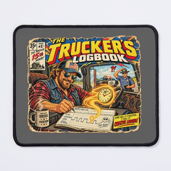 Item preview, The Truckers Logbook Creative Logging - Vintage Comic Art designed and sold by NomadForge.