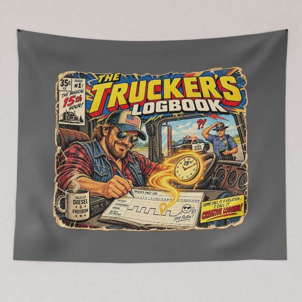 Item preview, The Truckers Logbook Creative Logging - Vintage Comic Art designed and sold by NomadForge.