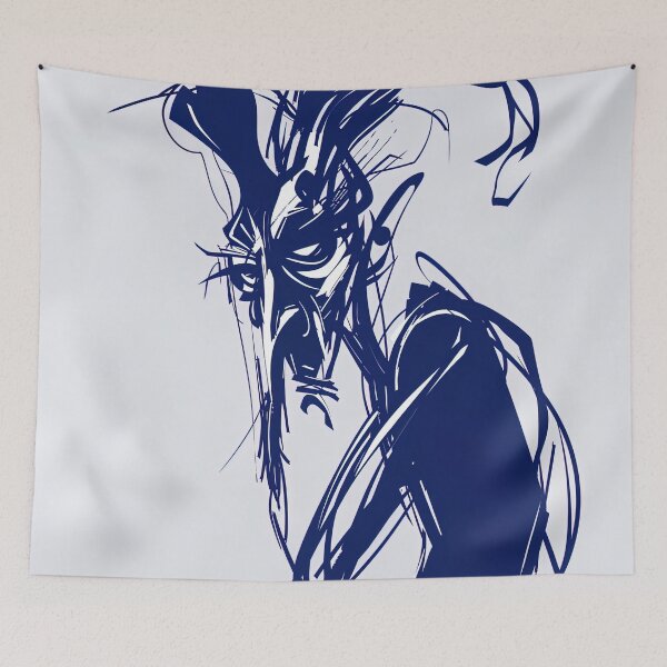 Item preview, Djinn, fantastic creature - Blue Abstract Art designed and sold by shadow-bloom.