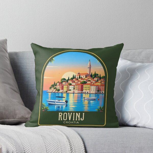 Item preview, Rovinj Vintage Travel Illustration designed and sold by HomeLivingCo.
