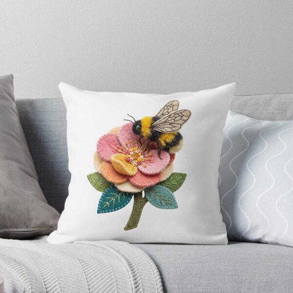 Item preview, Bumblebee on Pink Flower Botanical Illustration Sticker designed and sold by Mellow Doodle Co..