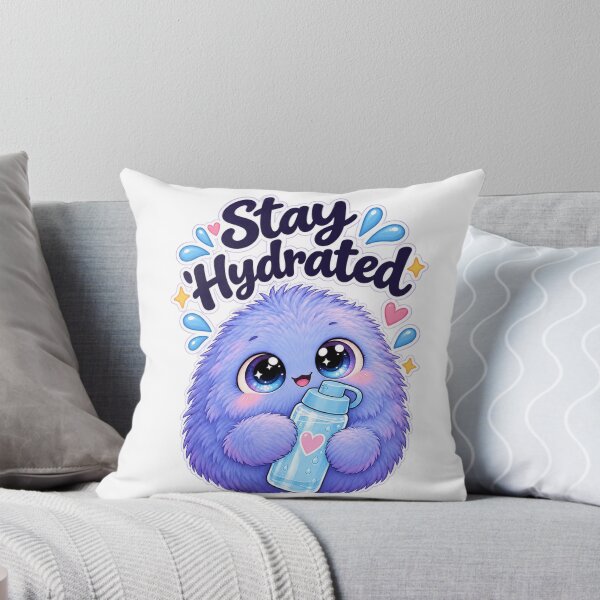 Item preview, Stay Hydrated Cute Blue Monster – Kawaii Water Bottle Design designed and sold by Nunaprettyshop.