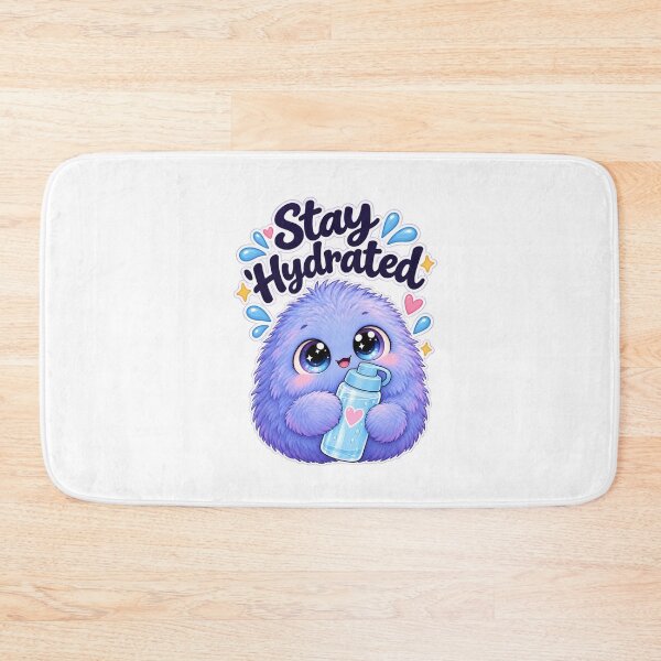 Item preview, Stay Hydrated Cute Blue Monster – Kawaii Water Bottle Design designed and sold by Nunaprettyshop.