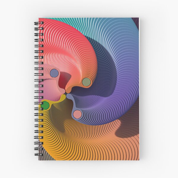 Item preview, 3D multicolored wavy spiral abstract psychedelic designed and sold by Keltoi-art.
