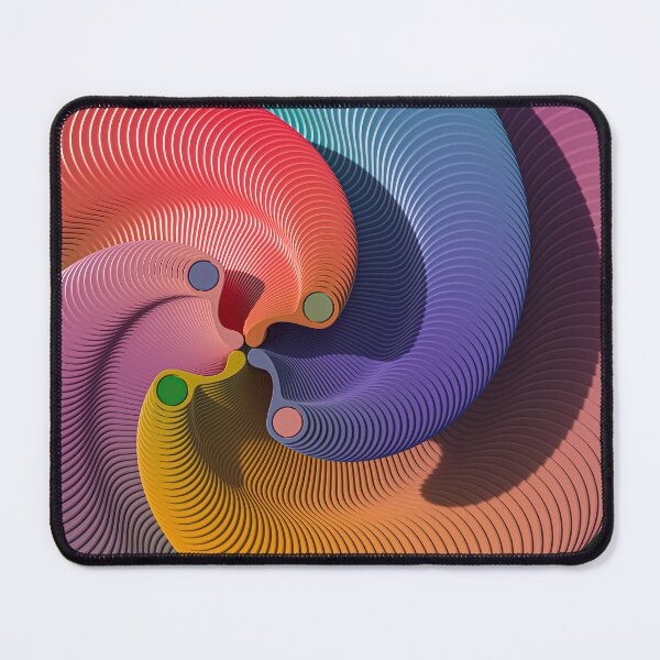 Item preview, 3D multicolored wavy spiral abstract psychedelic designed and sold by Keltoi-art.