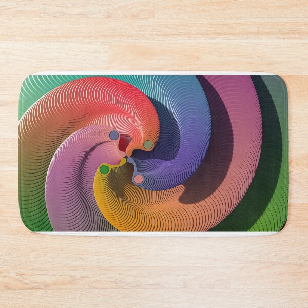 Item preview, 3D multicolored wavy spiral abstract psychedelic designed and sold by Keltoi-art.