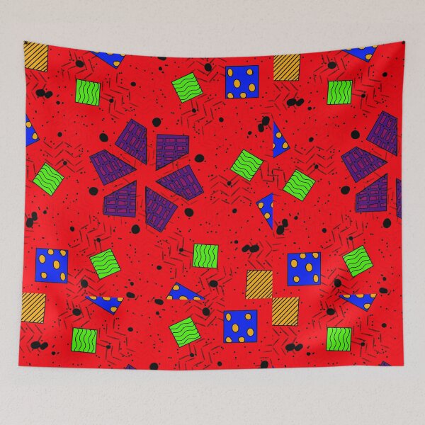 Item preview, Bold Retro Geometric Abstract Pattern – Red, Purple, Green & Blue designed and sold by designsbyAdira.