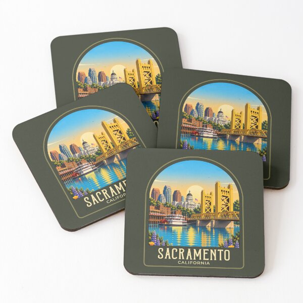 Item preview, Sacramento Vintage Travel Illustration designed and sold by HomeLivingCo.