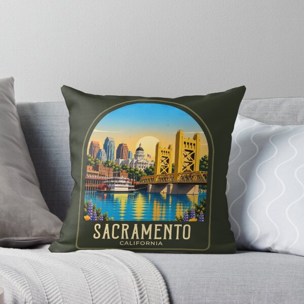 Artikelvorschau, Vintage-Reiseillustration aus Sacramento entworfen und verkauft von HomeLivingCo.