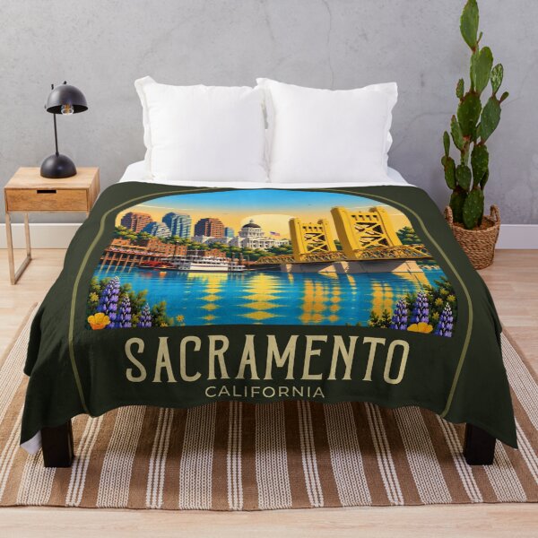 Artikelvorschau, Vintage-Reiseillustration aus Sacramento entworfen und verkauft von HomeLivingCo.