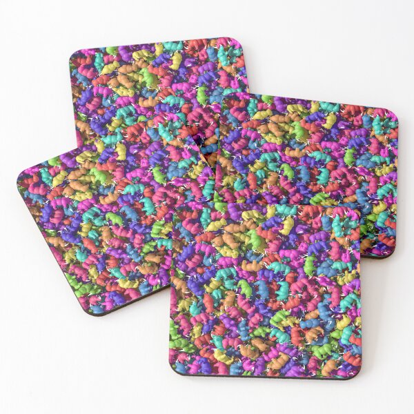 Item preview, Crowd of multicolored 3D rhinoceros plastic toys pattern designed and sold by Keltoi-art.