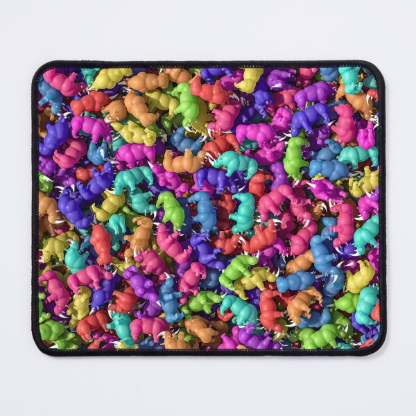 Item preview, Crowd of multicolored 3D rhinoceros plastic toys pattern designed and sold by Keltoi-art.