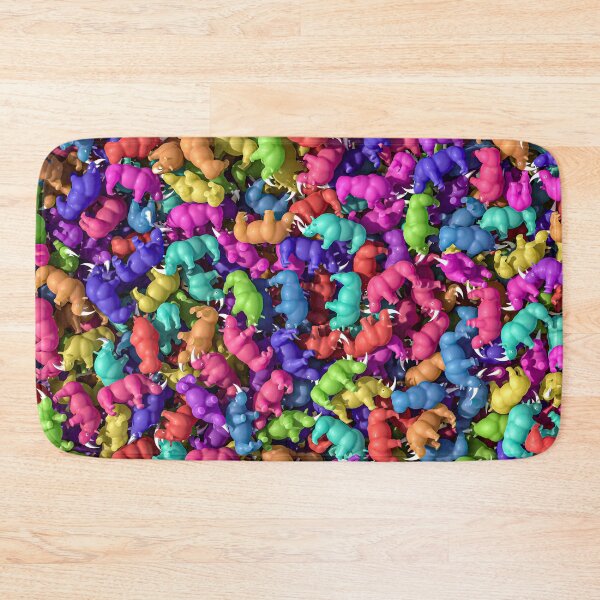 Item preview, Crowd of multicolored 3D rhinoceros plastic toys pattern designed and sold by Keltoi-art.