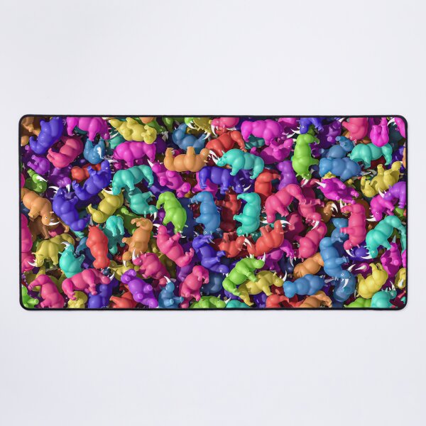 Item preview, Crowd of multicolored 3D rhinoceros plastic toys pattern designed and sold by Keltoi-art.