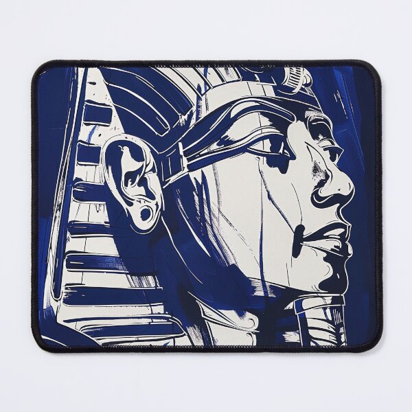 Item preview, Djoser, Egyptian pharaoh - Blue Abstract Art designed and sold by shadow-bloom.