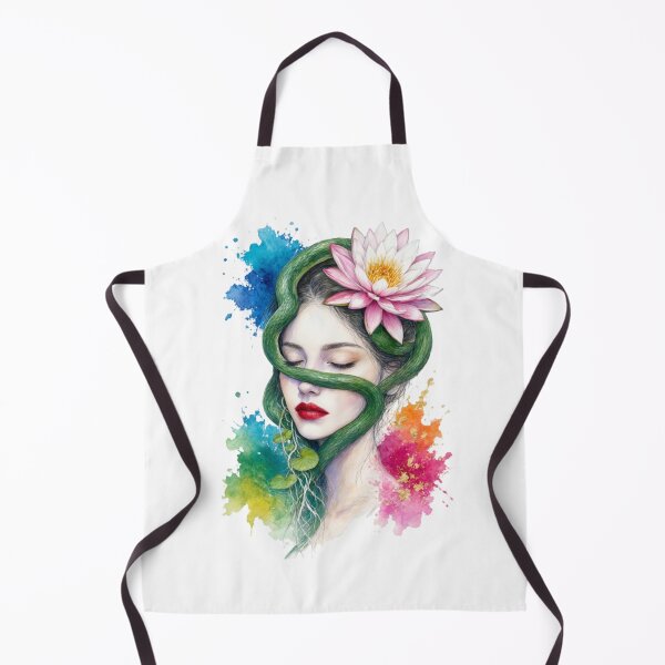 Item preview, Serene Portrait  girl with Lotus and Snake designed and sold by Mido-artister.