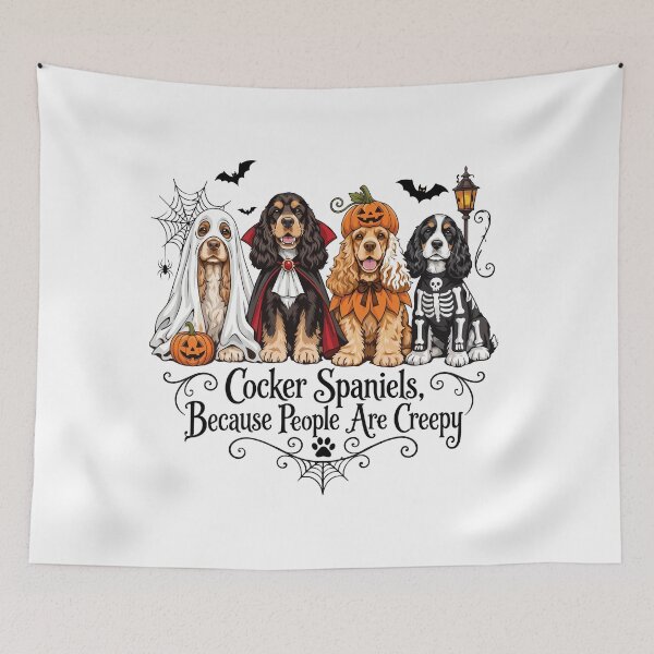 Item preview, Cocker Spaniels Because People are Creepy Halloween Dog  designed and sold by Designart68.
