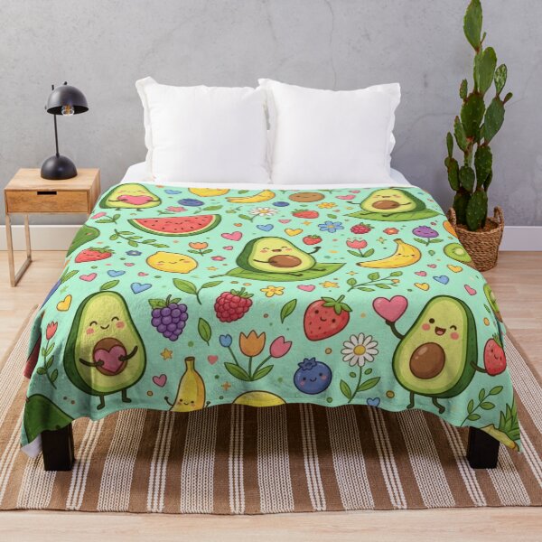 Item preview, Cute Avocado Fruit Seamless Pattern designed and sold by ShivCraftStudio.