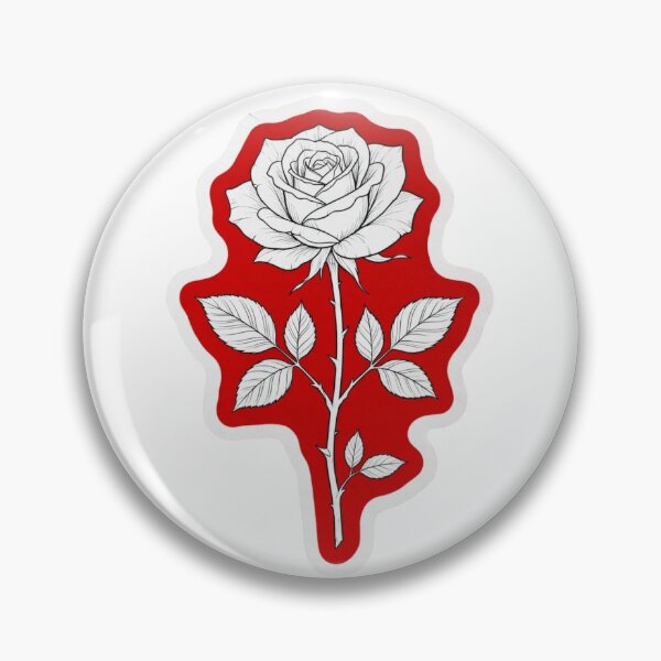 Item preview, ​Elegant White Rose on Vibrant Red Background Minimalist Line Art designed and sold by Xeneros.